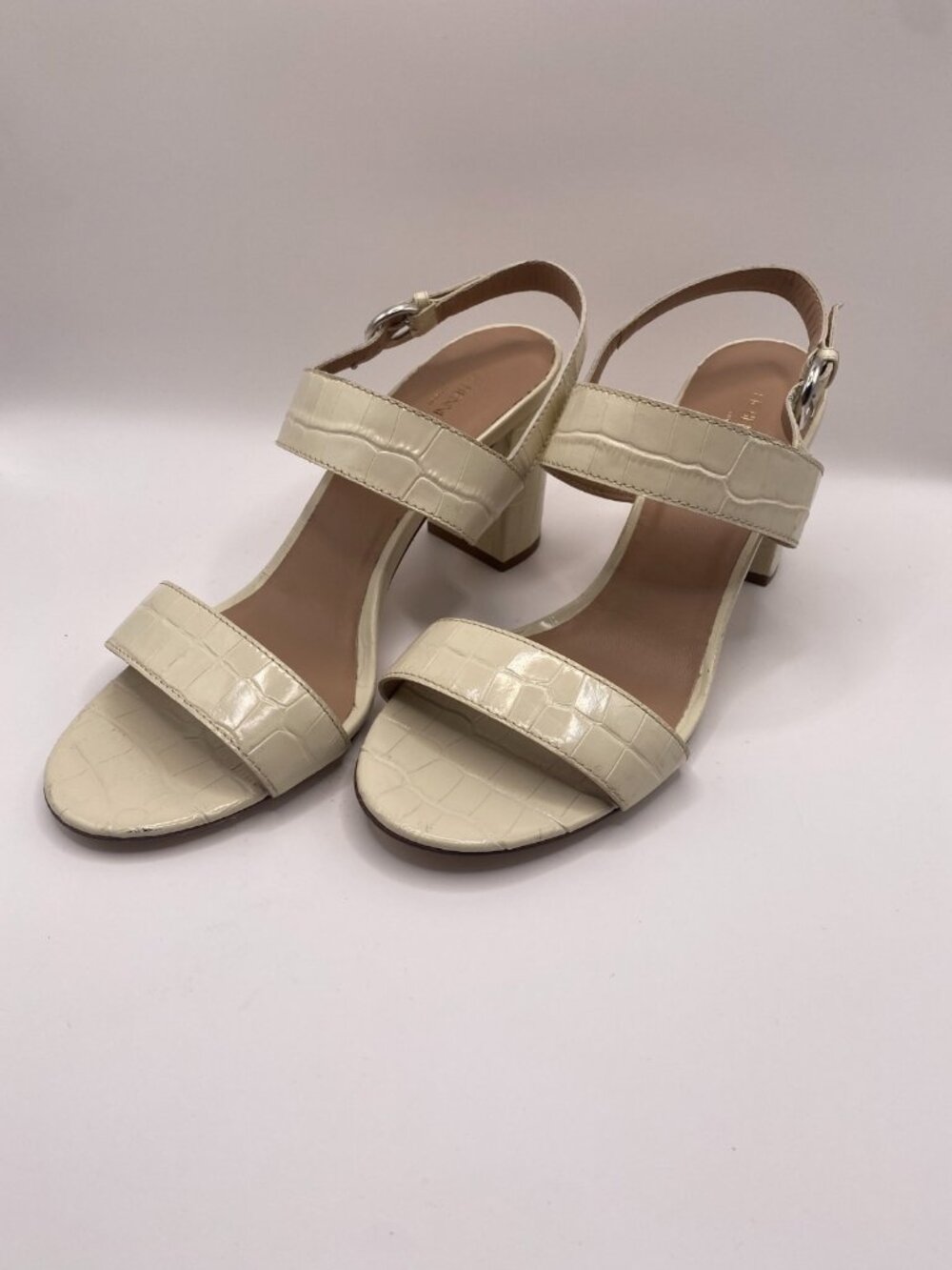 LK Bennett Women Raya Ivory Slingback Heel Sandal Sz 41/10